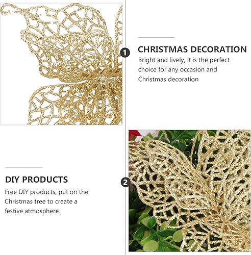 Vista 20 de PRETYZOOM Decoraciones de mariposa con purpurina para árbol de Navidad, mariposa, adorno colgante de mariposa hueca con purpurina para árbol de Rojo