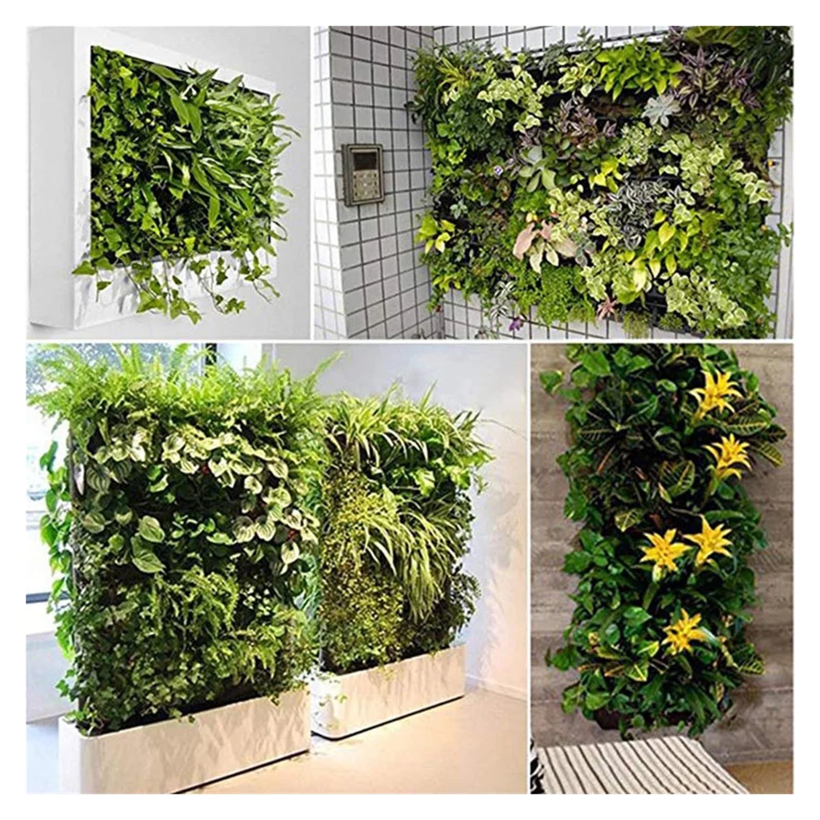 Fioriera Da Parete Verticale 36 Tasche In Tessuto – Giardino Verticale Per Balcone, Verde 100x100 Cm