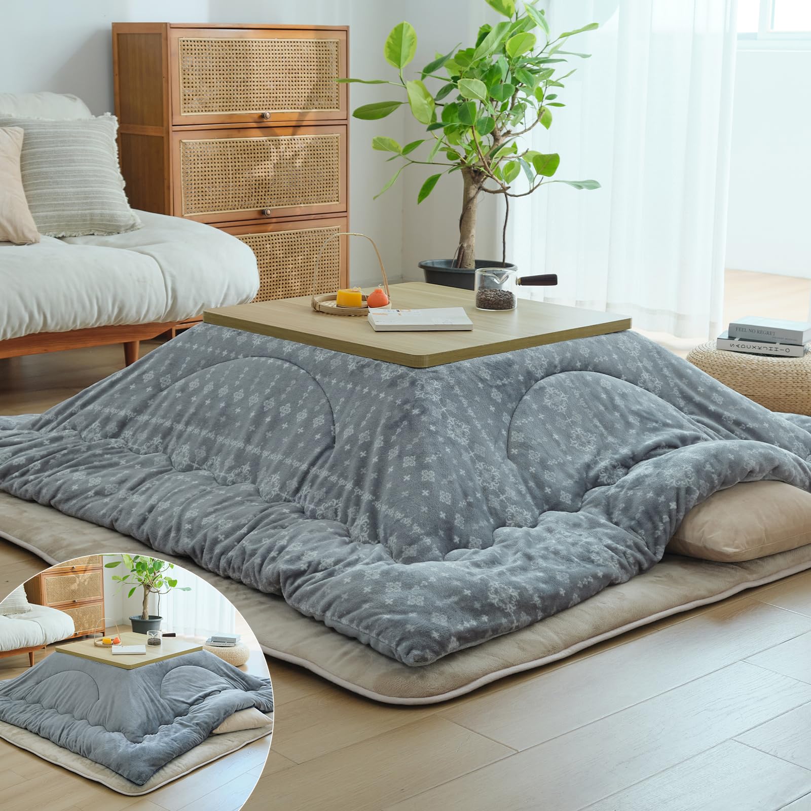Amazon｜こたつ布団 正方形 190×190cm 単品売り 蓄熱わた使用 高密度