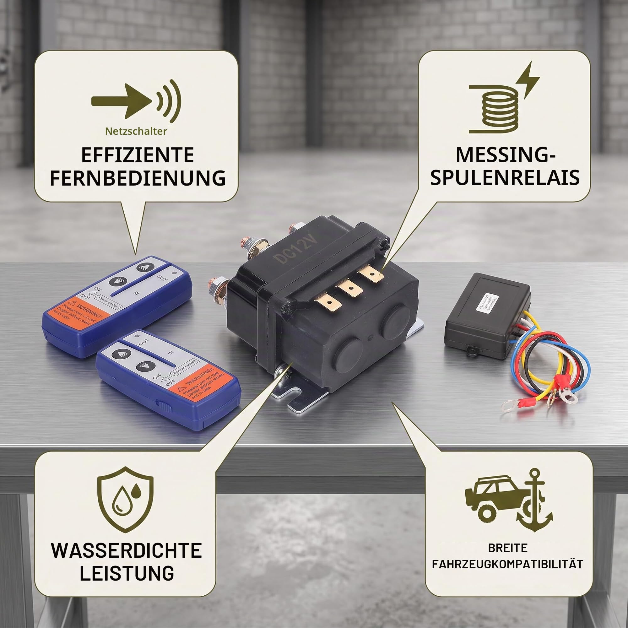 Fernbedienungs-Windenrelais-Kit 12V 250A, 2 PCS