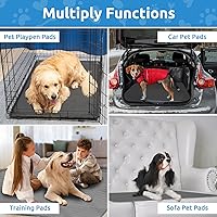 Vista 6 de CoolShields - Alfombrilla lavable para orines de cachorro, 48 X 65 extra grande, tapete impermeable para entrenamiento de parto en corralito, jaula