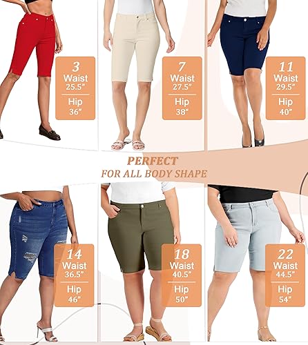 Miniatura 4 de Hybrid & Company Womens Ultra Comfy Butt Lift Stretch Bermuda City Shorts