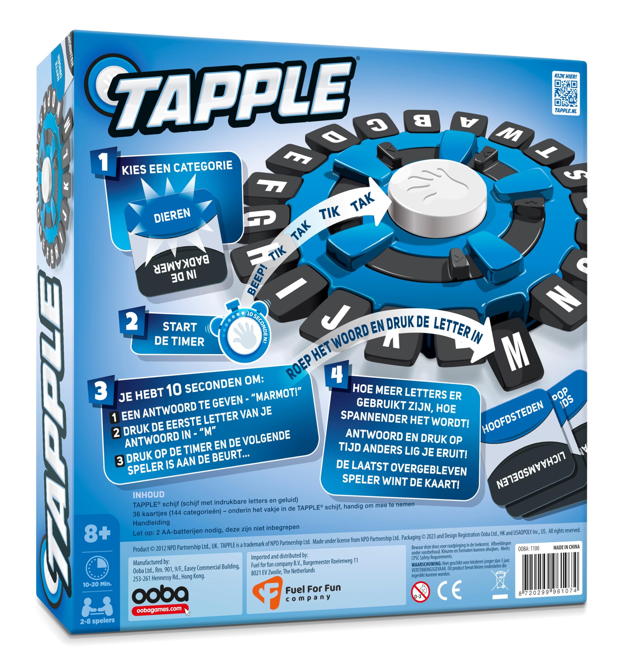 TAPPLE - Il gioco di parole più veloce - EDIZIONE OLANDESE - gioco di società - gioco di famiglia
