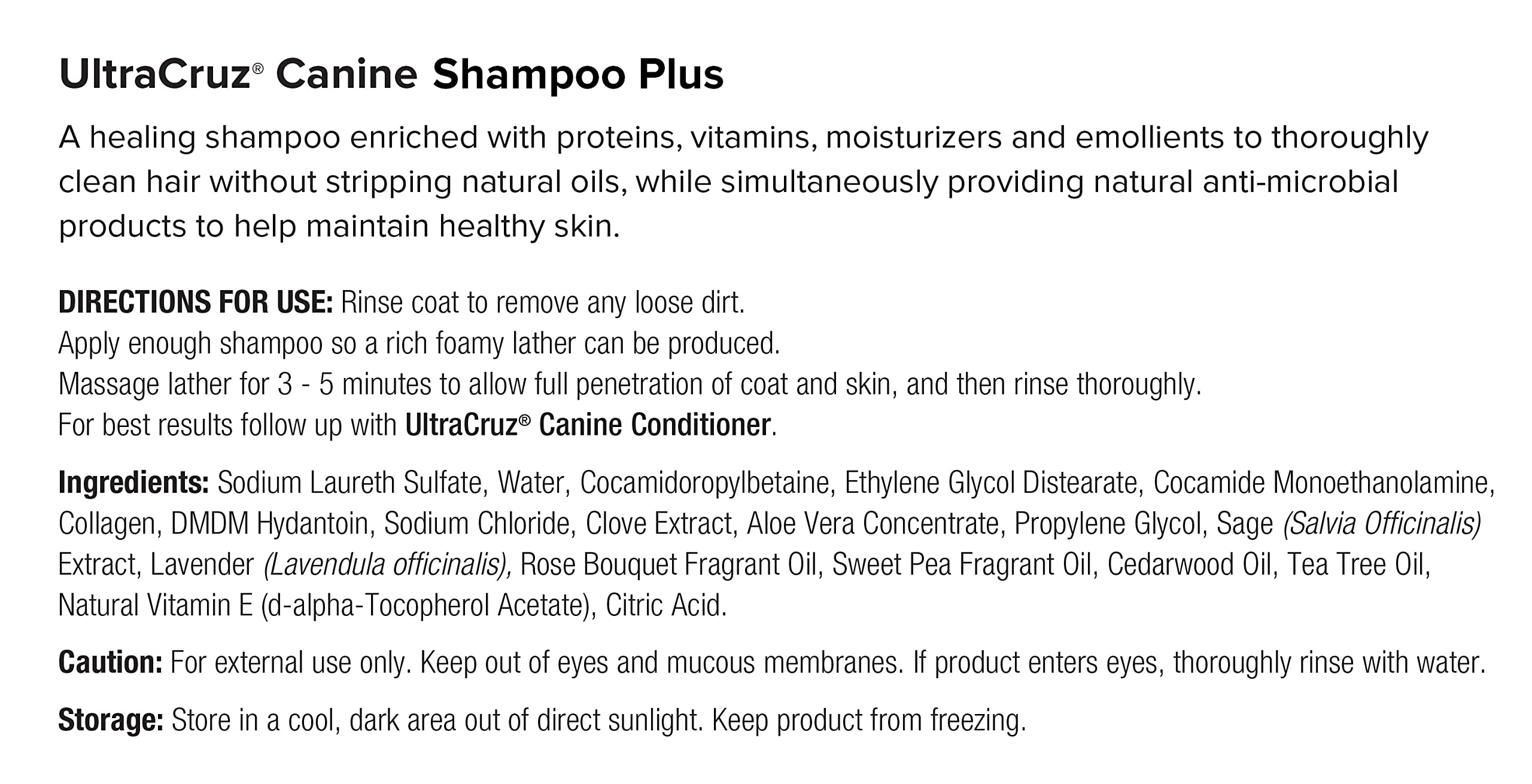 UltraCruz® Shampoo Canino Plus per cani, 1 gallone
