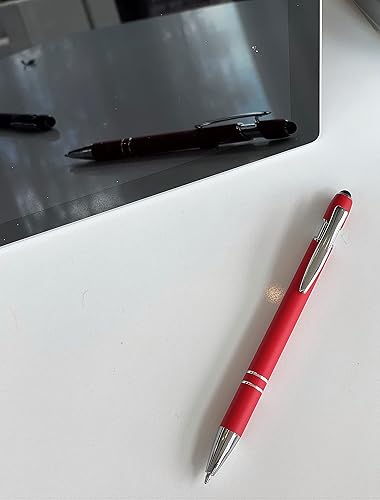 Miniatura 10 de Lenden Paquete de 5 repuestos de tinta de repuesto para bolígrafo de goma Comfort Soft Touch 2 en 1, punta capacitiva, punta media de metal premium,