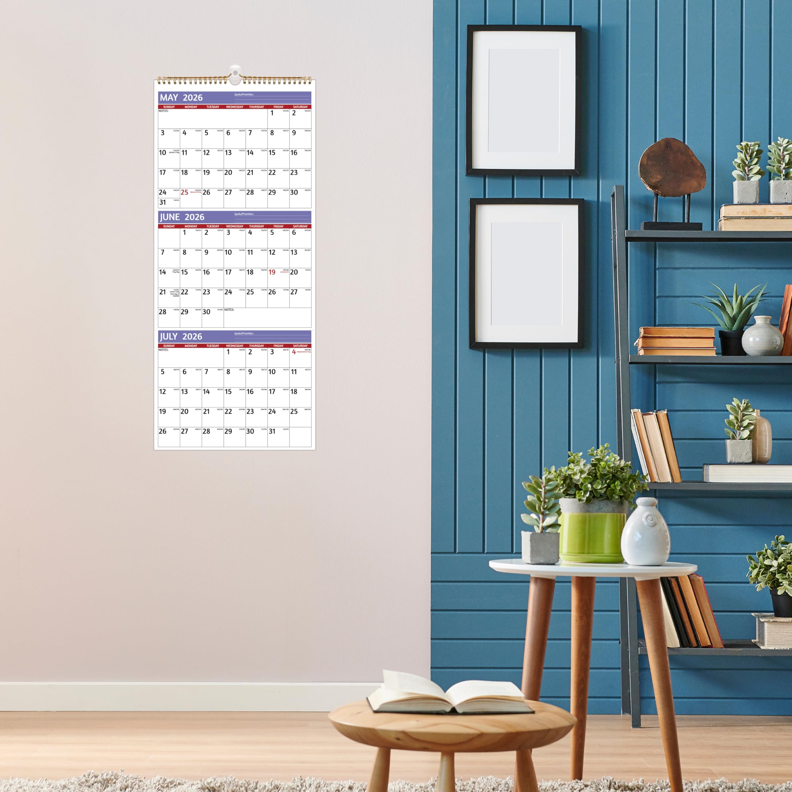 2026 Wall Calendar - 3 Month Calendar 2026 Vertical, Jan 2026