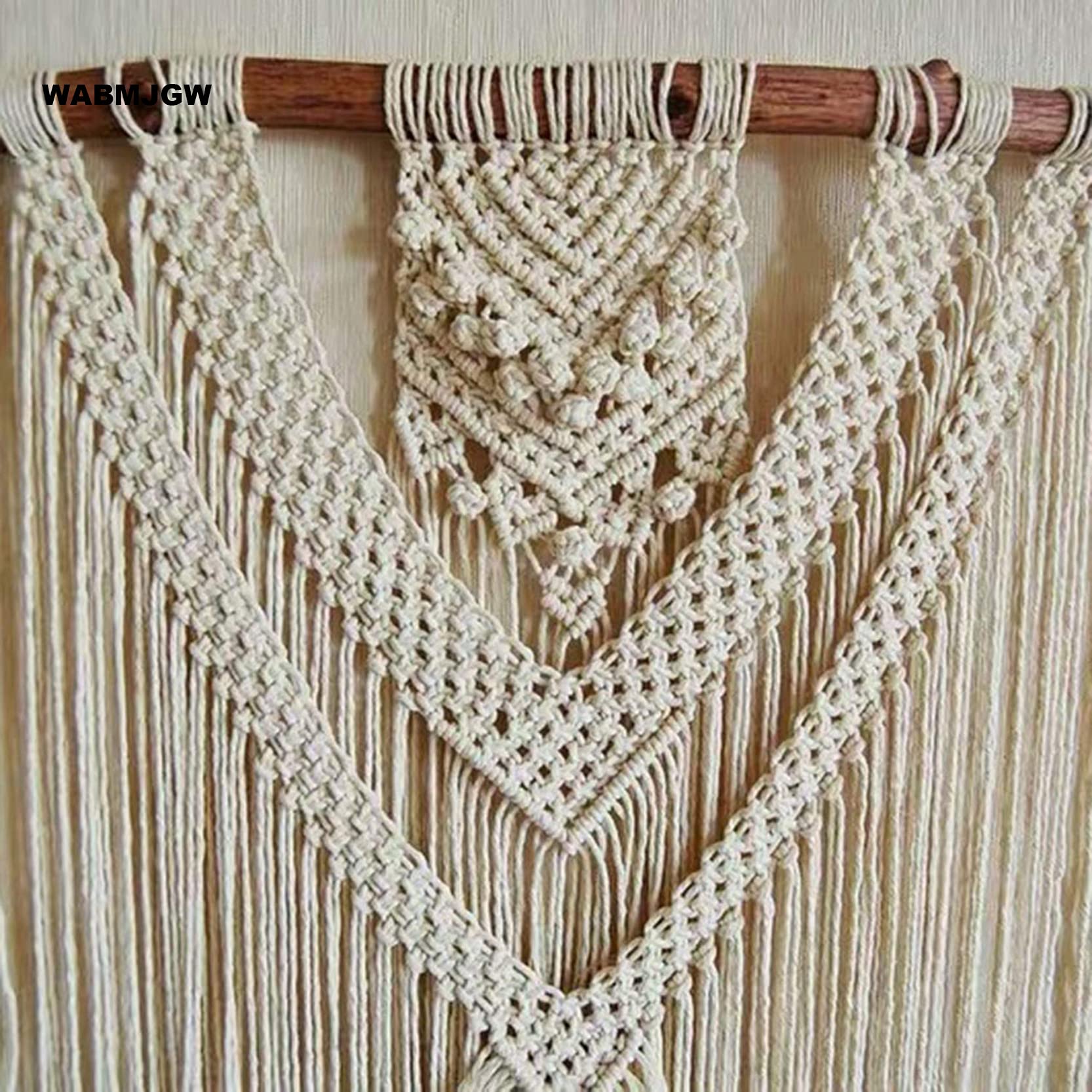 Grote macramé wanddecoratie, abstracte boho macramé kunst aan de muur
