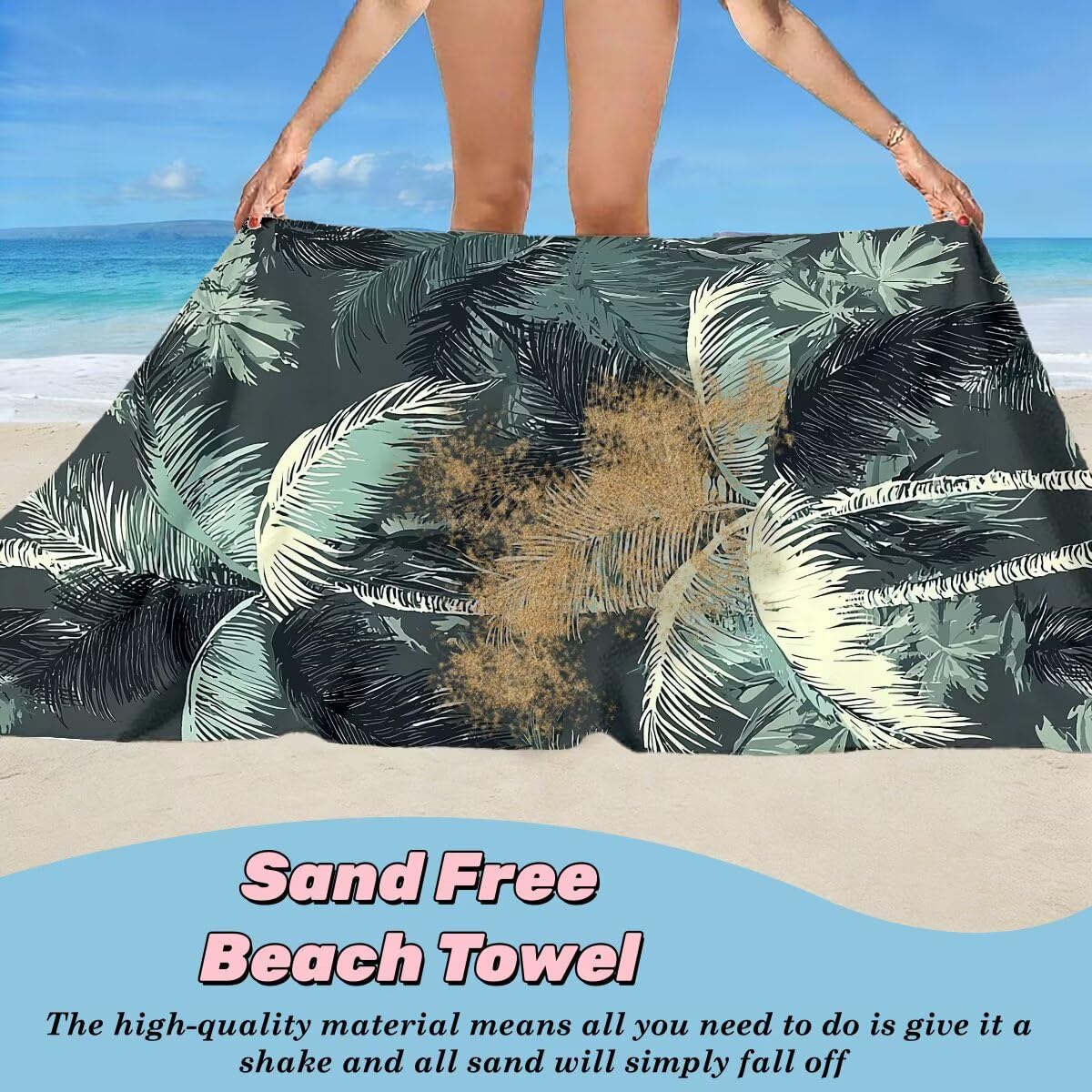 Toalla Playa 80x160 cm, Toalla Gimnasio Microfibra Secado Rapido, Juego de 2 Antiarena Toallas de Playa, Ligera Compacta Toallas Microfibra Grande para Viaje, Regalo Hombre Regalo Mujer (Árbol) -4975