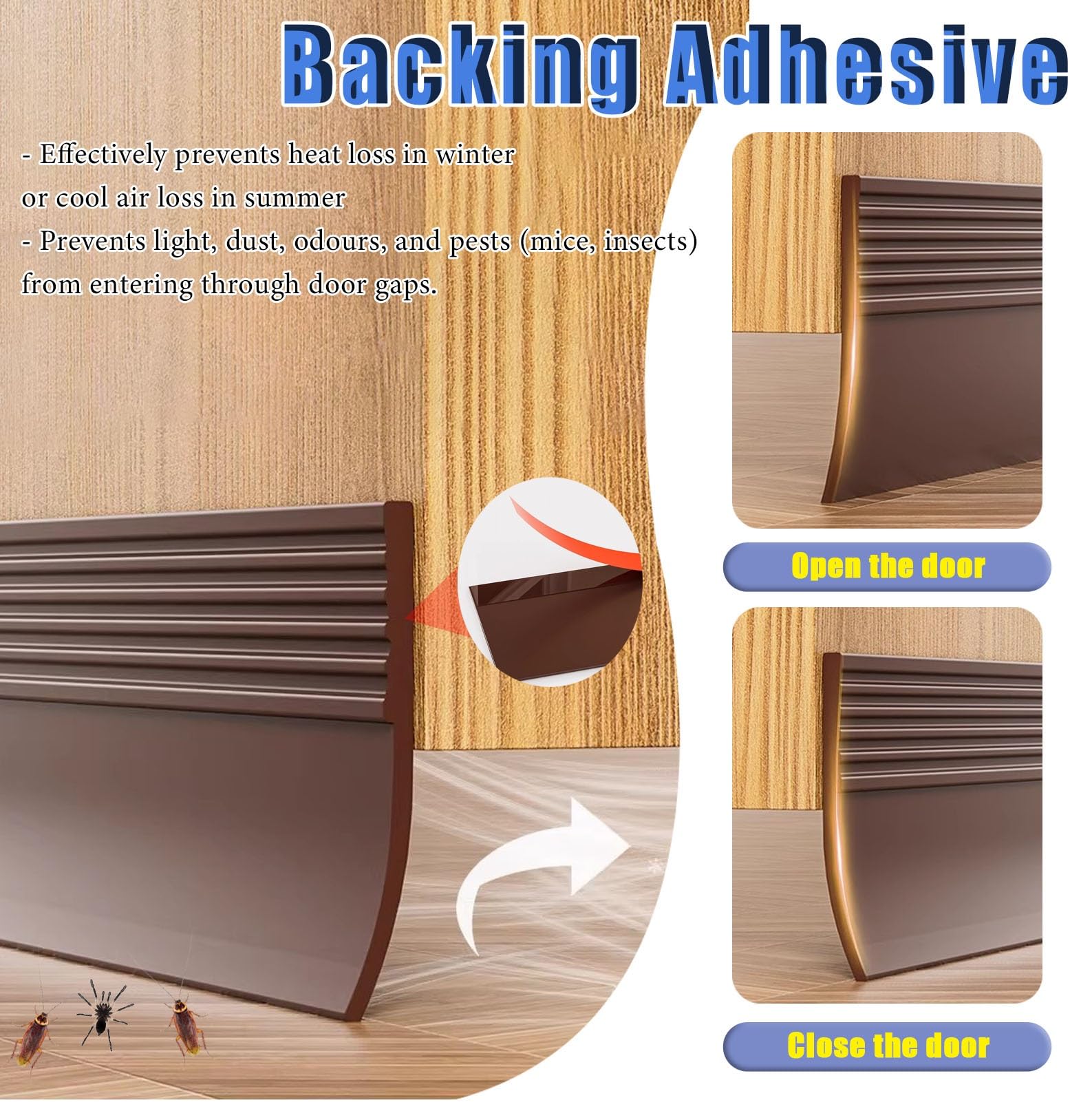 Bloccante Della Luce Della Burletes para La Parte Inferior de La Puerta, Tiras Bloqueadoras de Luz para Ventanas, Burlete Protector contra Insectos y Relleno de Huecos