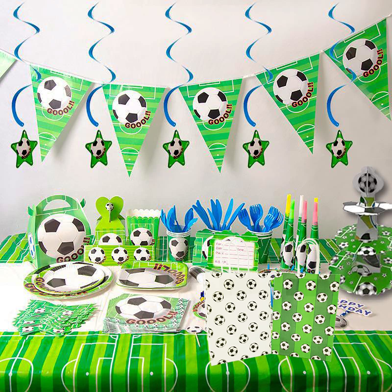 36 Fußball-Party-Geschenktüten Von GiftExpress | 21x12,1 Cm, Mit Wachsfutter | Für Snacks & Goodies