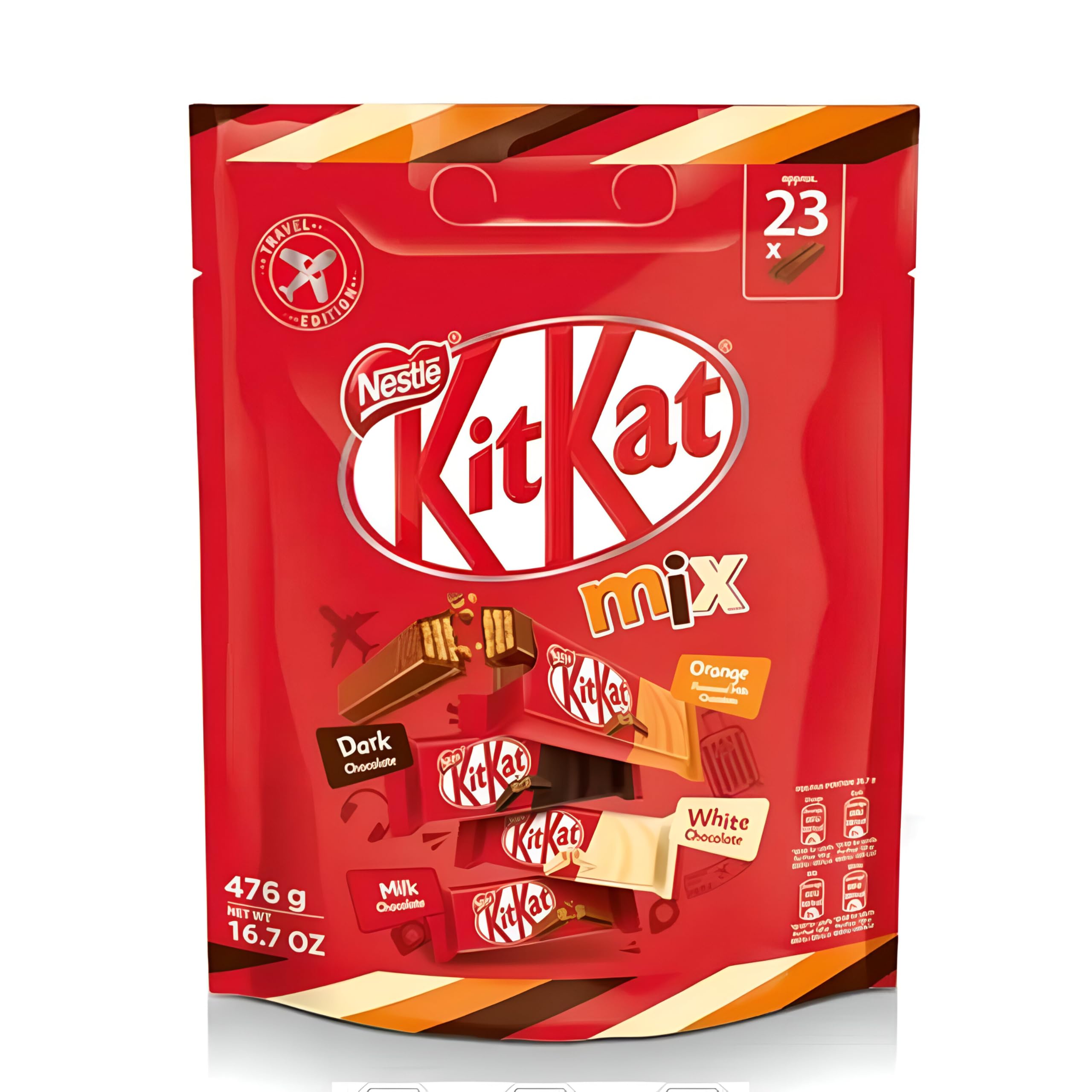 Nestlae Kitkat Mix Bag - Orange, Dark, White, Milk 23 Chocolate Bars 476g 16.7oz (Imported UK) (B0D6ZBGSG4) Amazon Price History, Amazon Price Tracker