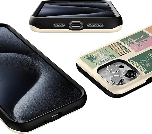 Vista 951 de Casely Funda para iPhone 15 Pro Jardín Secreto Flores mixtas Funda atrevida Compatible con MagSafe y botón de acción Jardín Secreto Floral