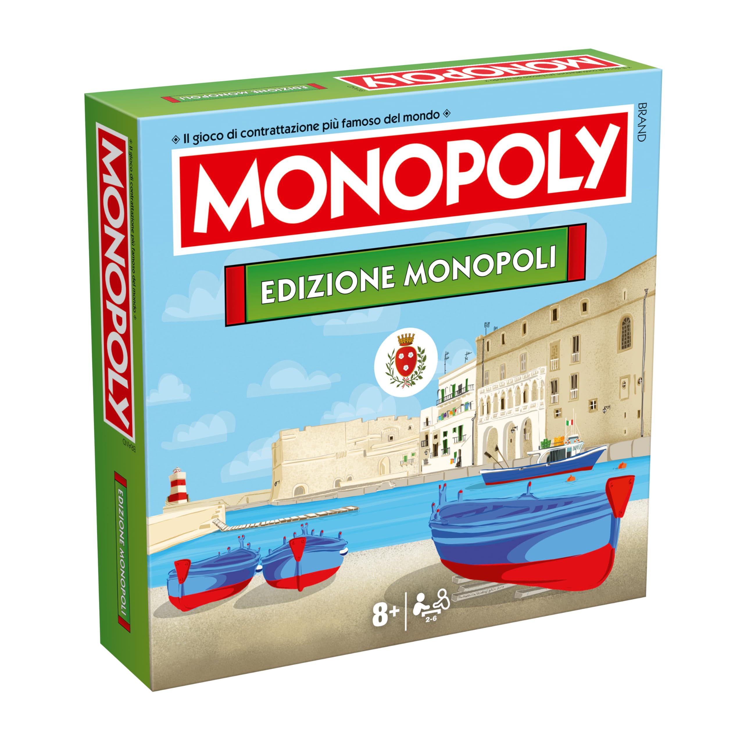 Monopoly Classico Italiano Edizione Città di Monopoli - Gioco da Tavolo per 2-6 Persone, Adulti e Bambini, Età 8+