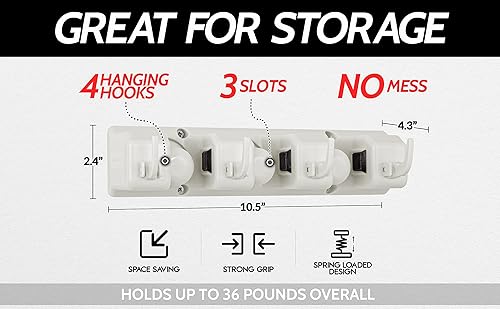 Miniatura 4 de Zulay Home Soporte de pared organizador de trapeador y escoba fácil de instalar, soporte de pared para trapeador y escoba para almacenar suministros