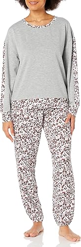 Splendid Ensemble de jogging à bordure contrastée pour femme, gris, Medium