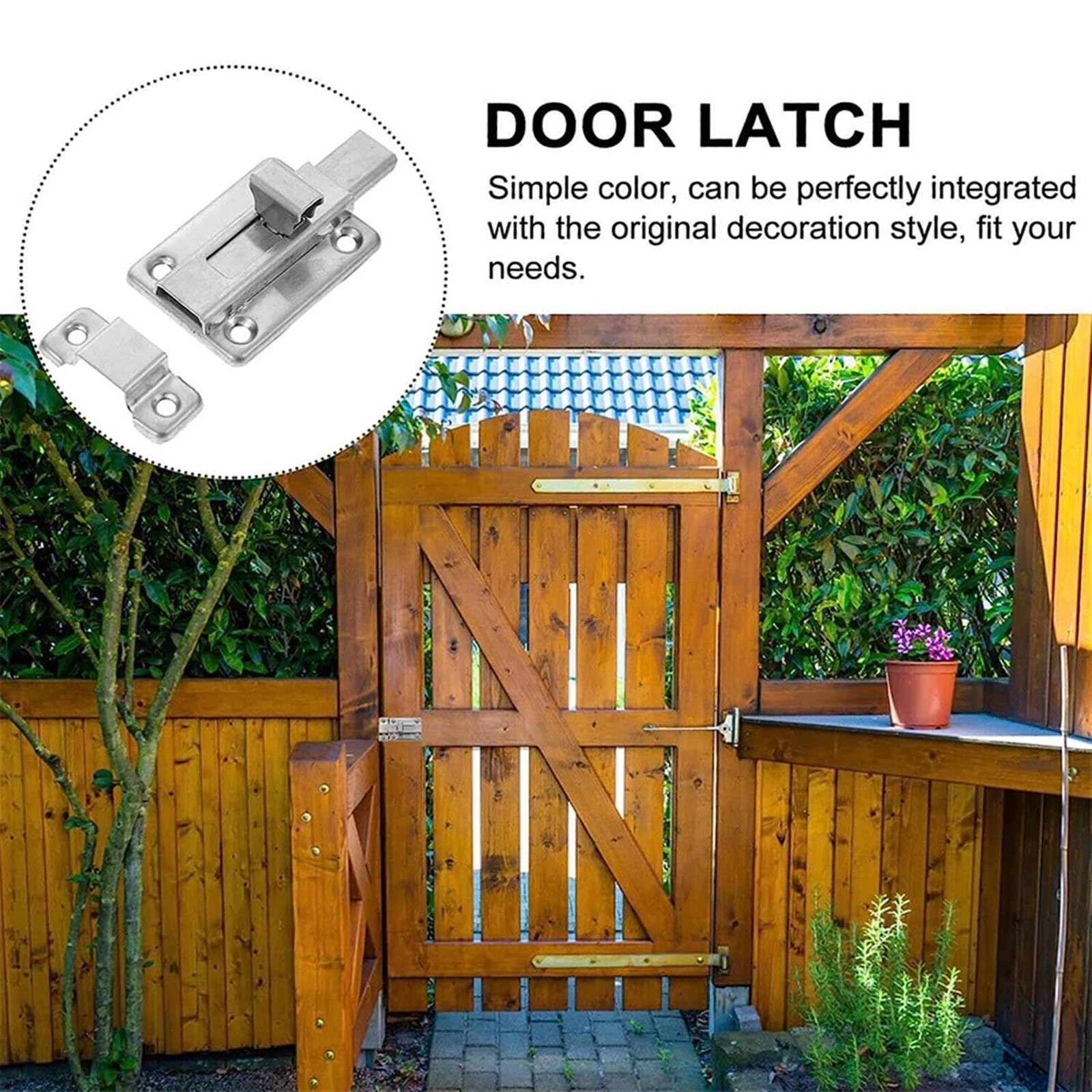 Targette de Porte 2Pcs Door Bolt Stainless Steel Security Slide Latch Lock Rust Proof For(3inch)