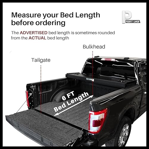 Miniatura 10 de Perfit Liner Cubierta enrollable suave para caja de camioneta compatible con Ford Ranger 2019-2023 con riel lateral Styleside de 6 pies, color negro
