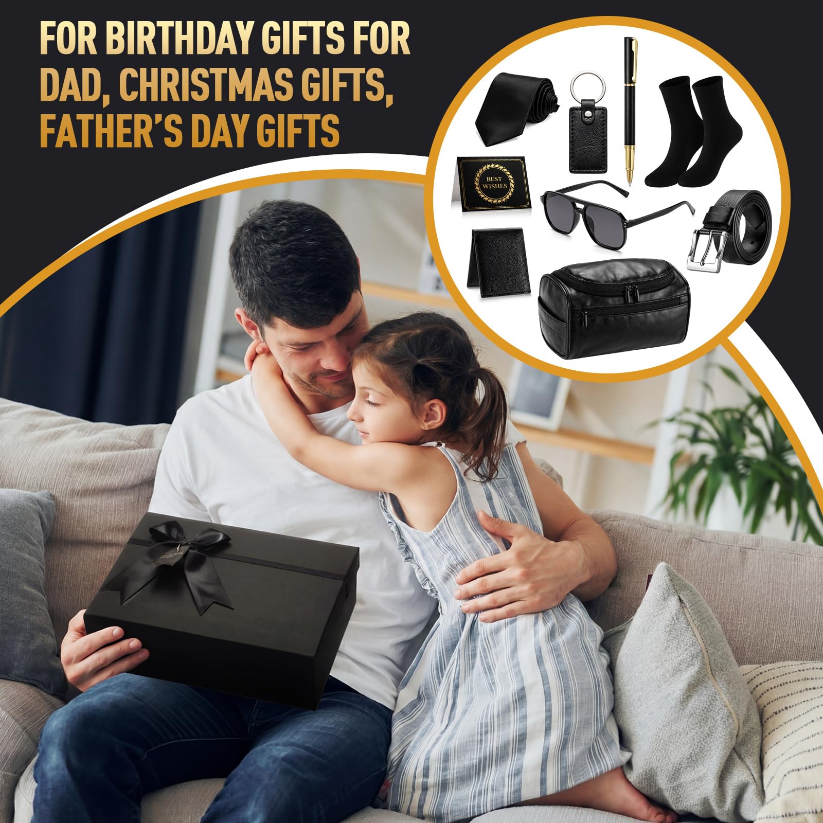 Glitopper 11 Pcs Birthday Gifts for Men Father Gifts Box for Men Self Care Gift Baskets Set for Dad Husband Boyfriend