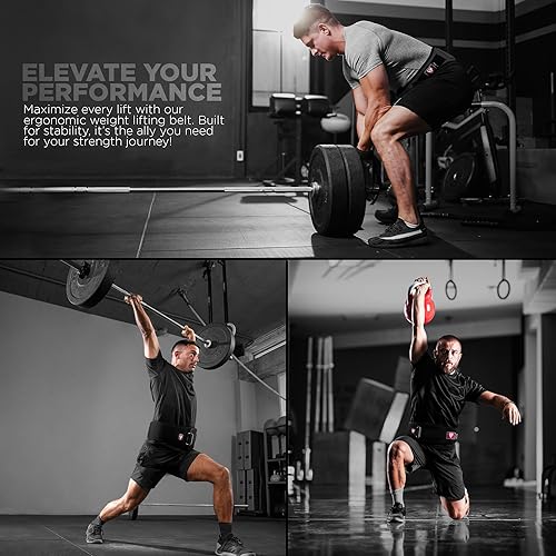 Miniatura 6 de RDX Cinturón de levantamiento de pesas, soporte lumbar acolchado curvado para la espalda, fitness, entrenamiento de ejercicio, culturismo,