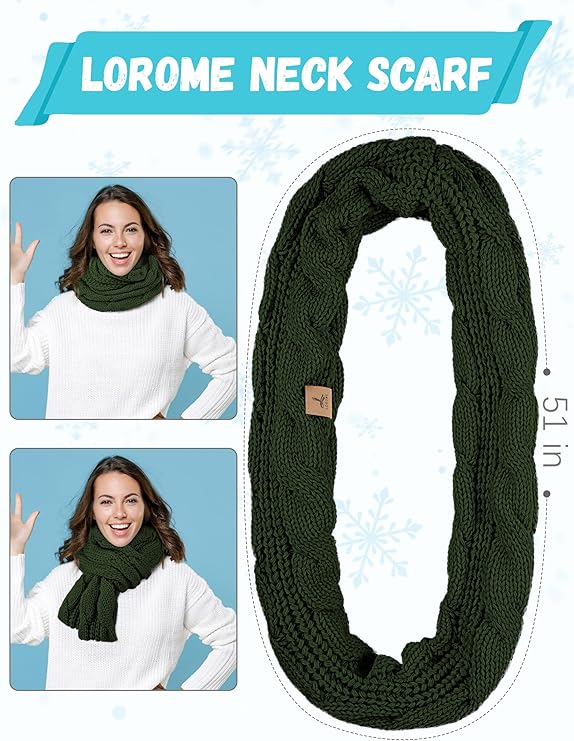 Winter Hat Scarf Gloves and Ear Warmer, Warm Knit Beanie Hat Touch Screen Gloves Set Winter Gifts Neck Scarves for Women 6