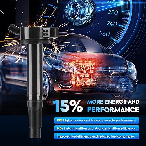 Miniatura 5 de Paquete de bobinas de encendido + bujías de iridio para Lexus ES350 2007-2016 3.5L, IS350 2006-2015 3.5L, RX450h 2010-2015 3.5L, Toyota Acalon Camry