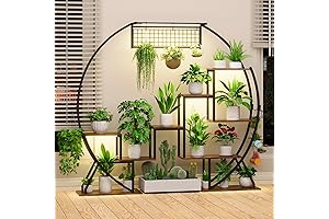 Circle Plant Stand, Large Plant Stand with Grow Light