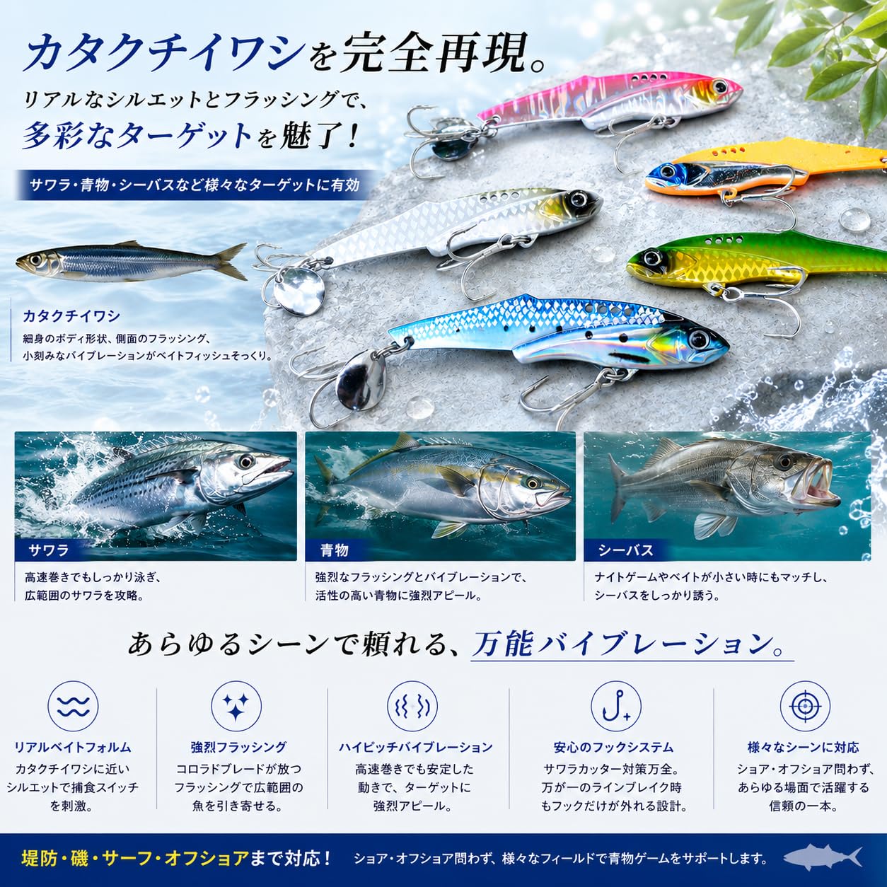 青物　シーバス　ルアー Amazon.co.jp: 【KOKOルアー】青物 ルアー シーバス メタルバイブ