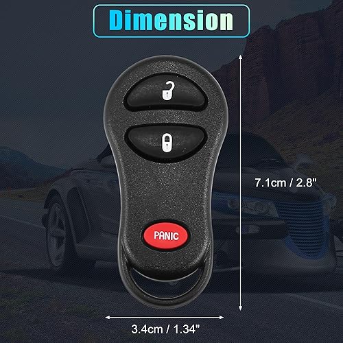 Miniatura 6 de X AUTOHAUX 2 unidades GQ43VT17T 315MHz reemplazo sin llave remoto de entrada remoto para Dodge para Ram 1500 2500 3500 Pickup 2001-2005 para Dodge