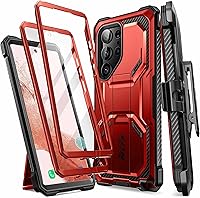 Vista 18 de i-Blason Armorbox - Funda para Samsung Galaxy S23 con soporte y clip para el cinturón, protector de pantalla integrado, 2 marcos frontales