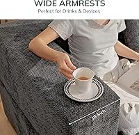 Vista 9 de Sofá Modular Seccional Nube para Sala de Estar - Juego de Sofás de Chenilla Convertible de 4 Plazas de 130'' con Otomana, Sofás de Compresión sin