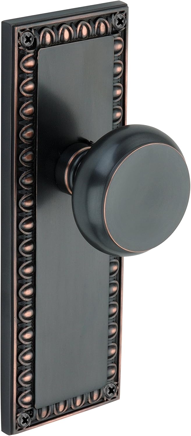 Knoxx Hardware Egg and Dart Plate with Flat Knob, Single Dummy, Oil Rubbed Bronze