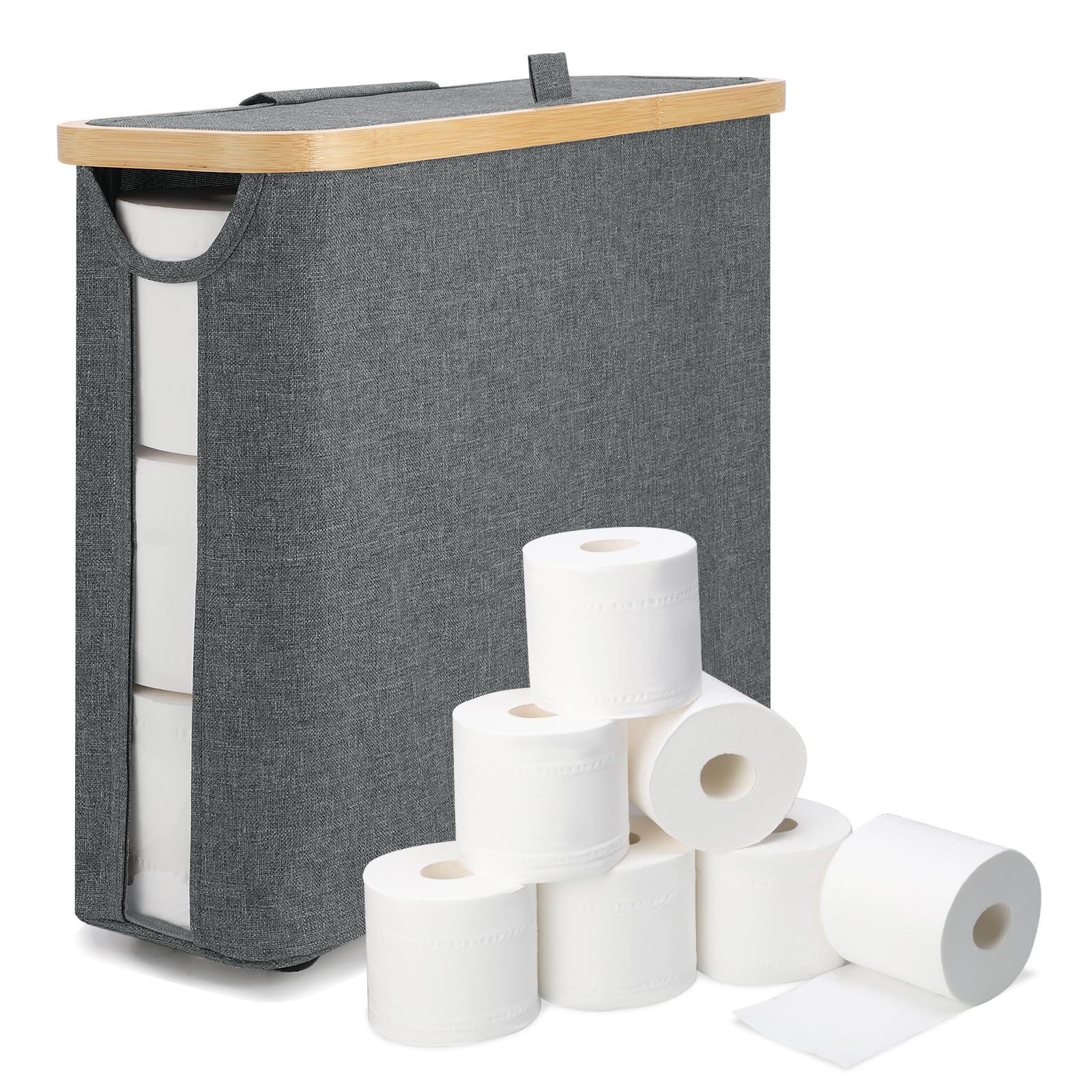 Amazon.com: 30L Toilet Paper Storage Basket with Lid, Bathroom Toilet ...