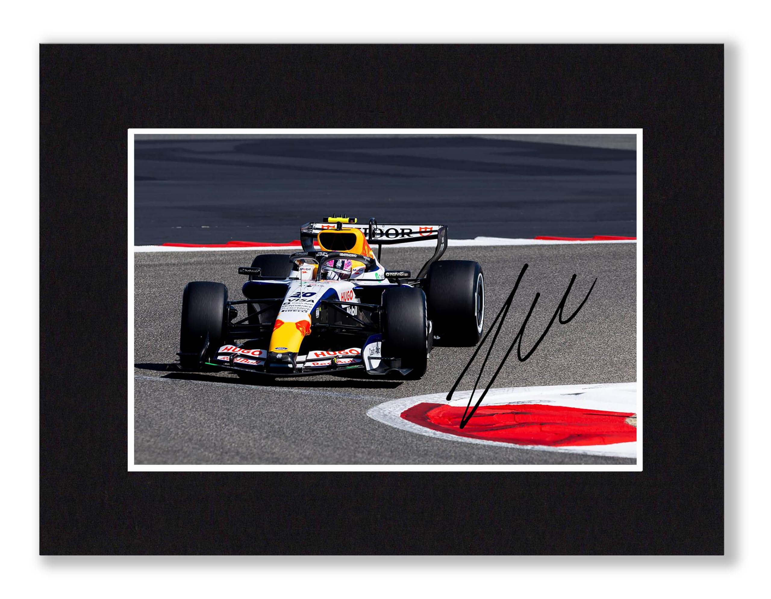 RJR PRINTS Liam Lawson Formula One Signed 8x6 Inch Mounted Photo Print With Pre Printed Signature That Would Make A Great Gift For Any F1 Fan And Is Ready To Be Framed