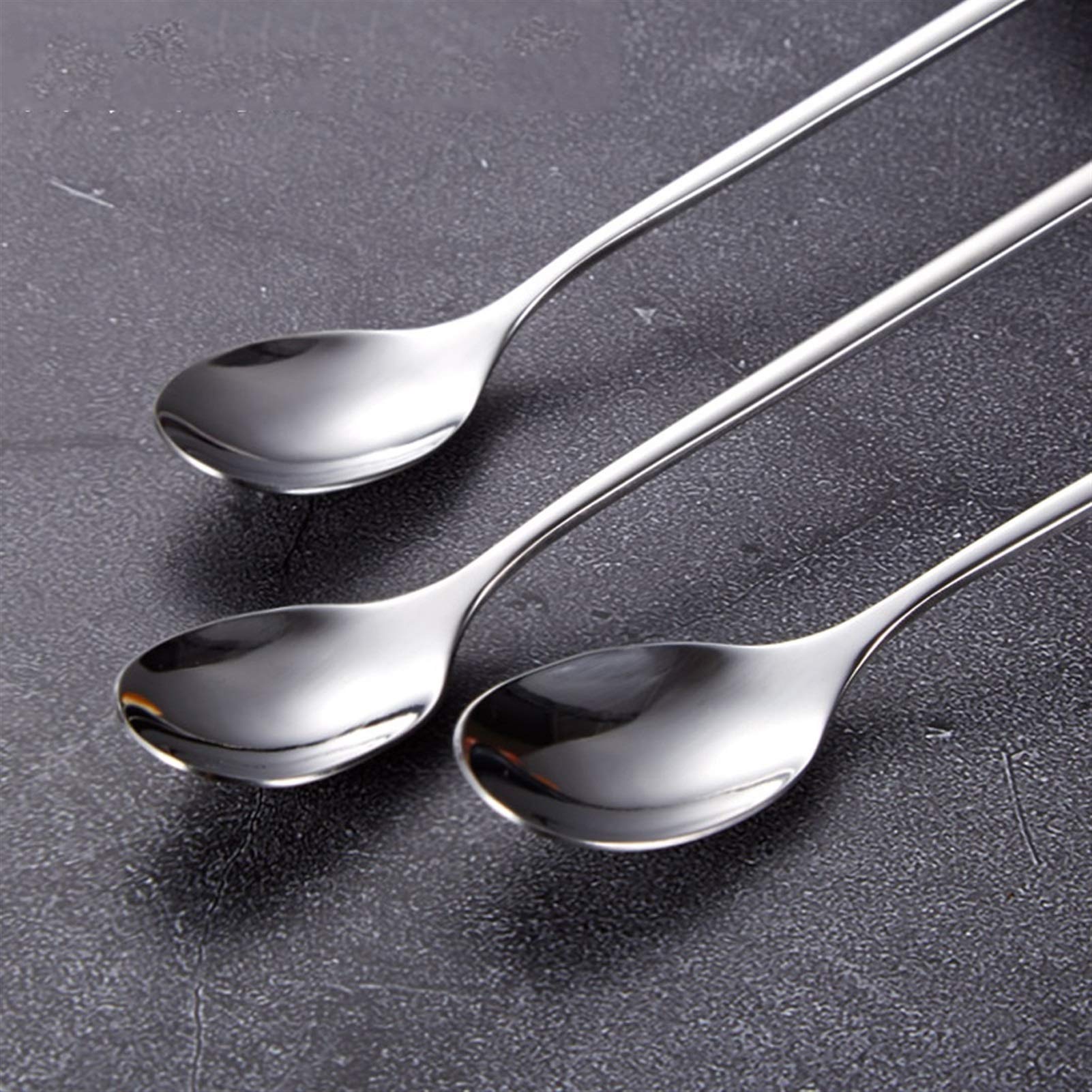 Cucharas de Postre Cuchara de Mango Largo de Acero Inoxidable, Leche en Polvo, Miel, café, Bebida Que agitaba la Cuchara, extensión, Varilla de agitación ​Cucharas de Cóctel (Color : C)