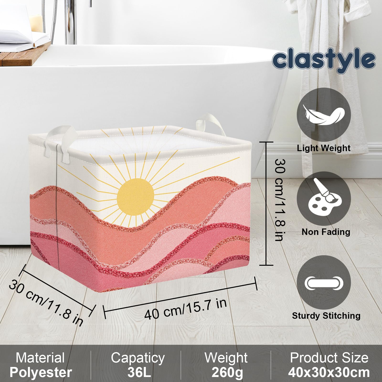 Cestino Biancheria Bambini Boemia - 40x30x30cm, Impermeabile, Con Maniglia E Design Ad Arco - Foto 8