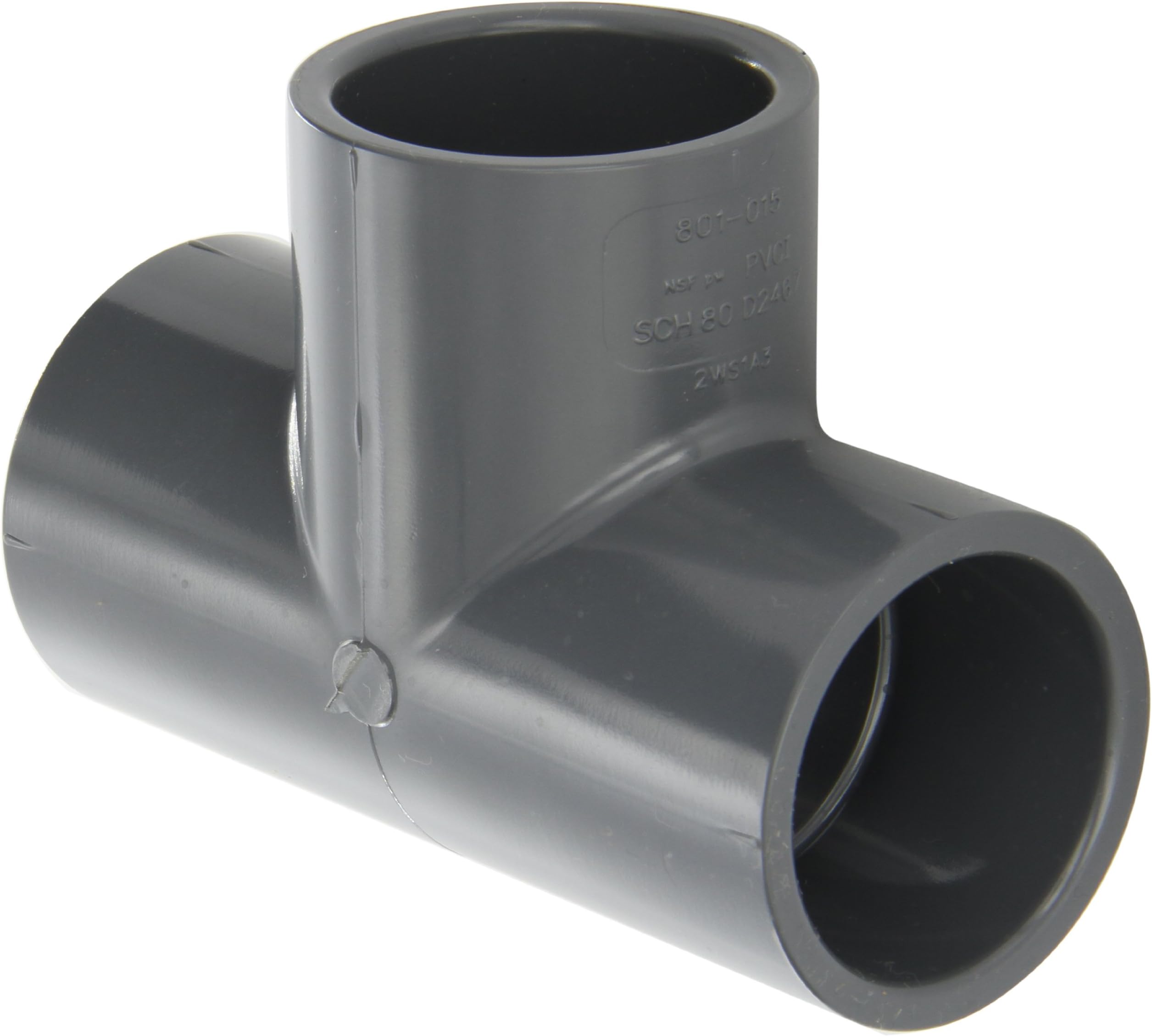 Spears 801 Series PVC Pipe Fitting, Tee, Schedule 80, 1-1/2 Socket by Spears Manufacturing