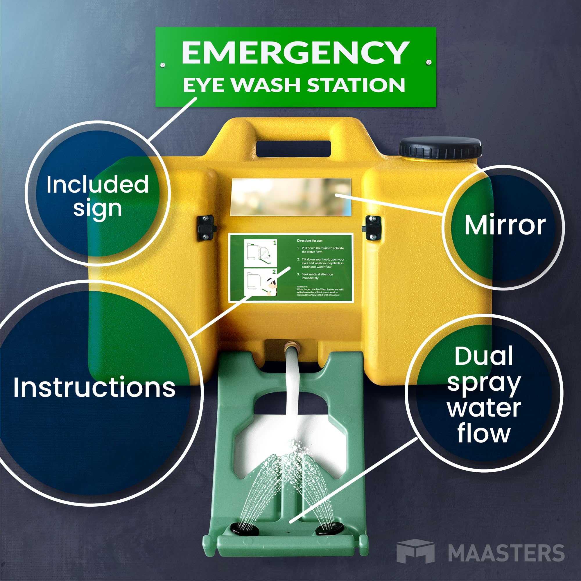 Portable OSHA Eye Wash Station - 8 Gallon -5