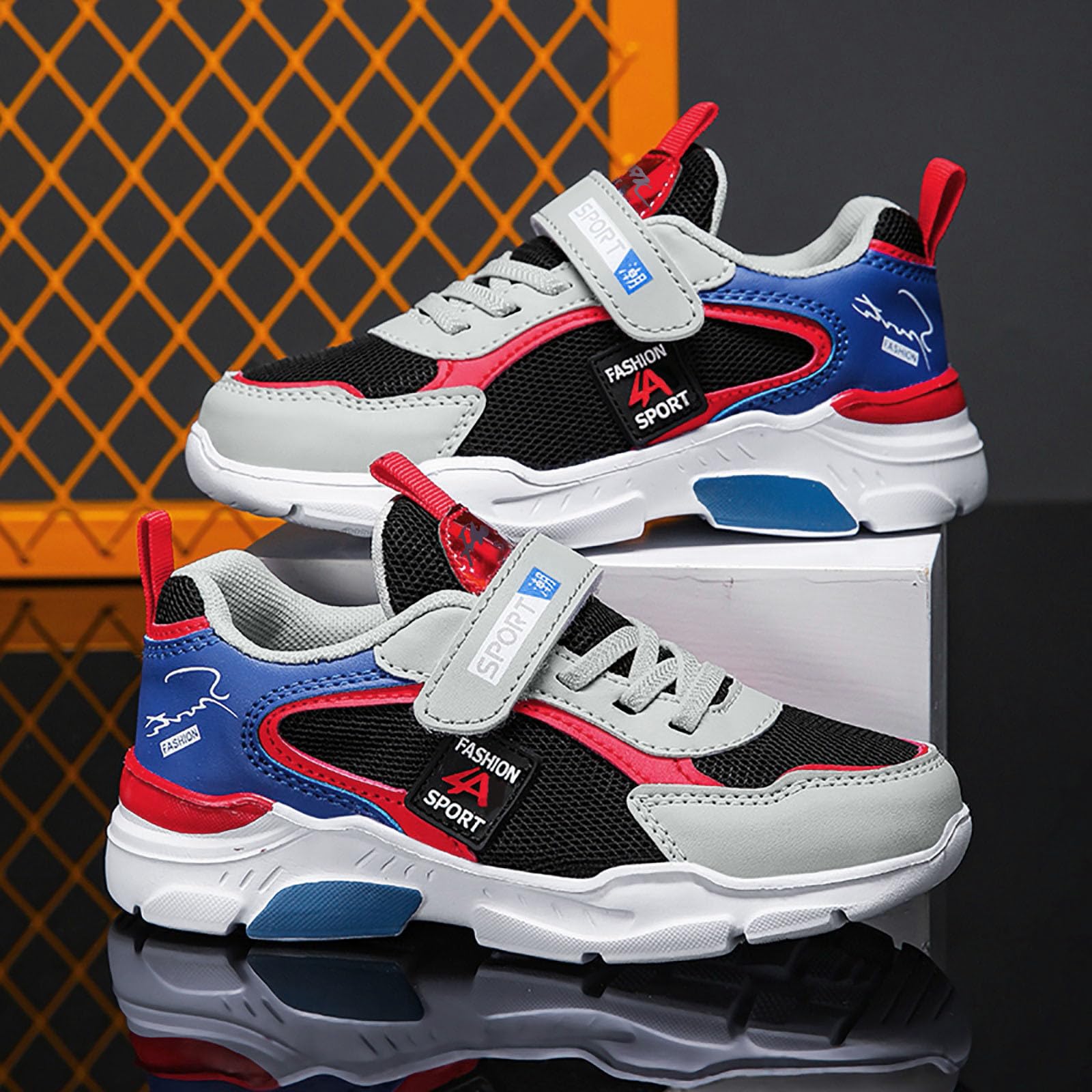 Scarpe Trekking Bambino Ragazzo Ragazza 28-40 EU con Rete Traspirante e Strappo Chiusura, Supporto Plantare Sneake da Ginnastica Leggere Casual Comfort per Montagna Tennis Basket