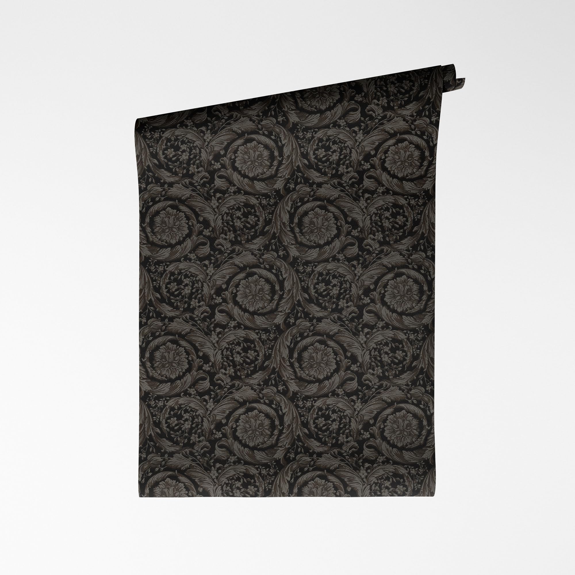 Papier peint intissé baroque gris et noir A.S. Création 10,05x0,70m 791352