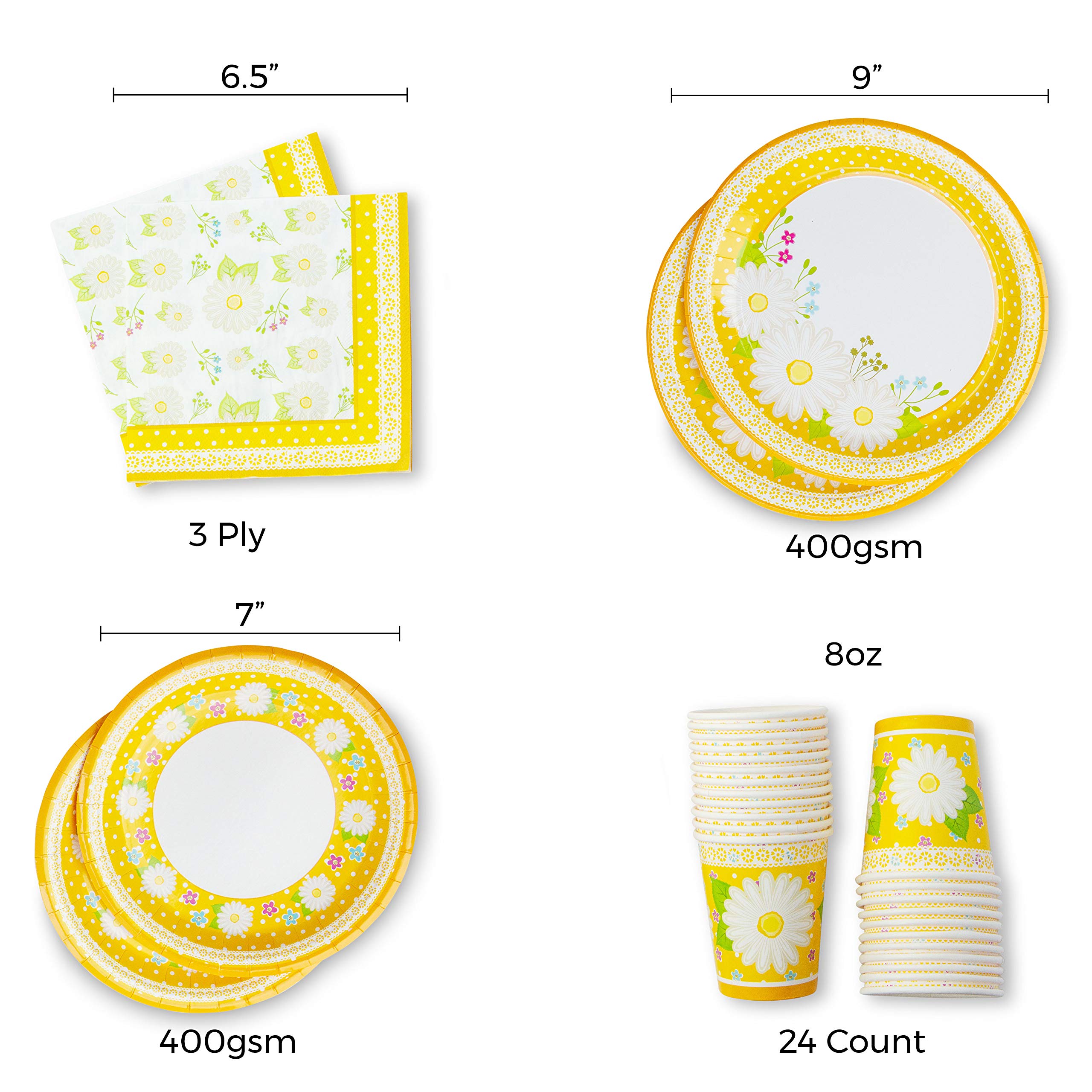 Buy Royal Floral Party Supplies Set of 24 Daisy Paper