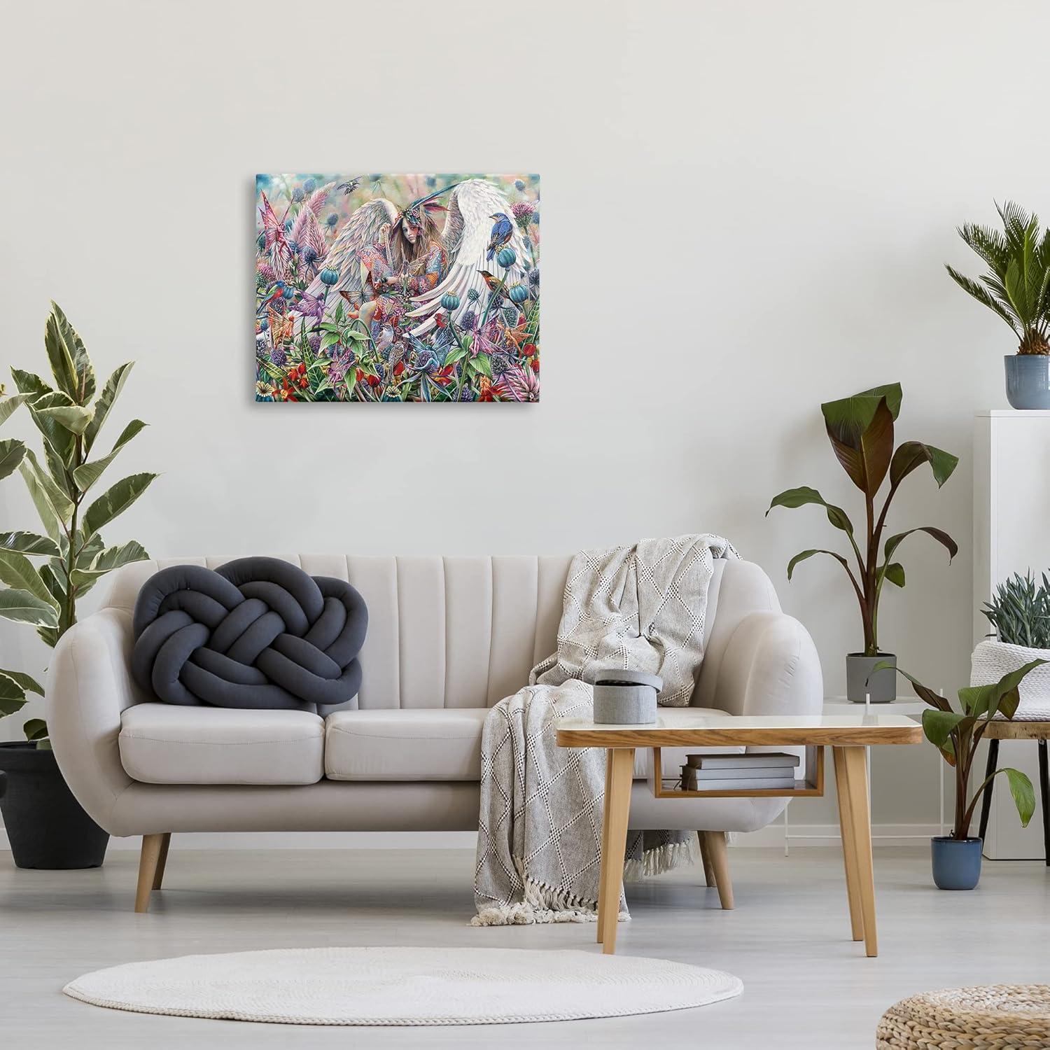 Vivid Meadow Angel Fantasy Canvas Wall Art, 30 x 24
