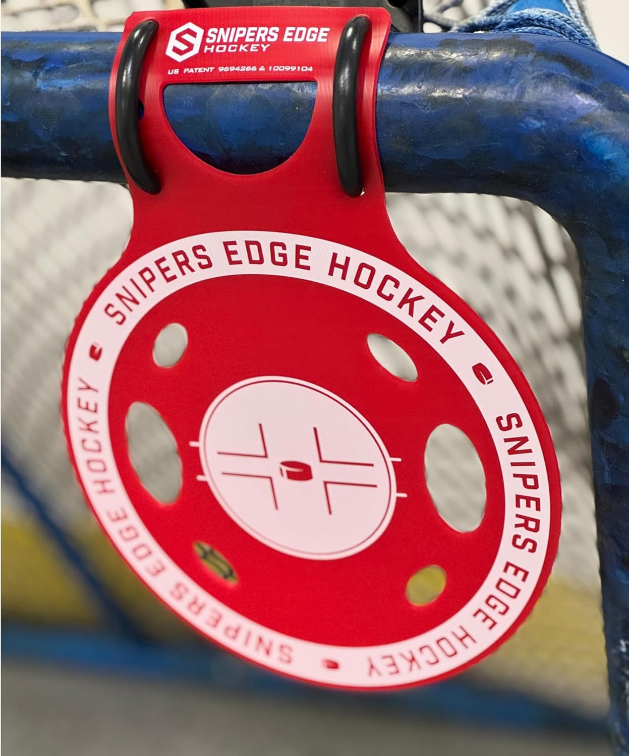 NOVO Hockey Shooting Targets by Snipers Edge – Durable Training Targets for All Levels – High-Visibility Red with White Center – Quick Clip-On Fit for Any Goalpost – Assembled in USA