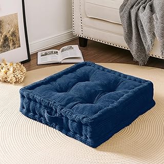 Wellsin Square Floor Pillows for Adults Kids - Meditation Floor Pillow S...