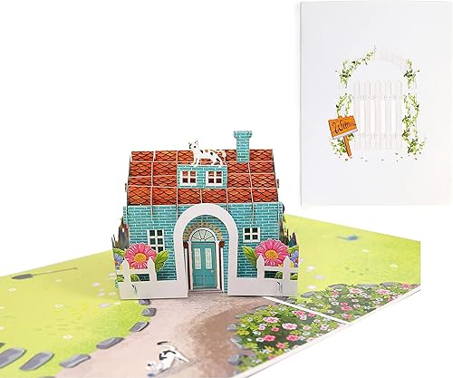 Tarjeta emergente 3D de nueva casa, regalo de inauguración de la casa, regalo de agente de bienes raíces, tarjeta de agradecimiento para agente de