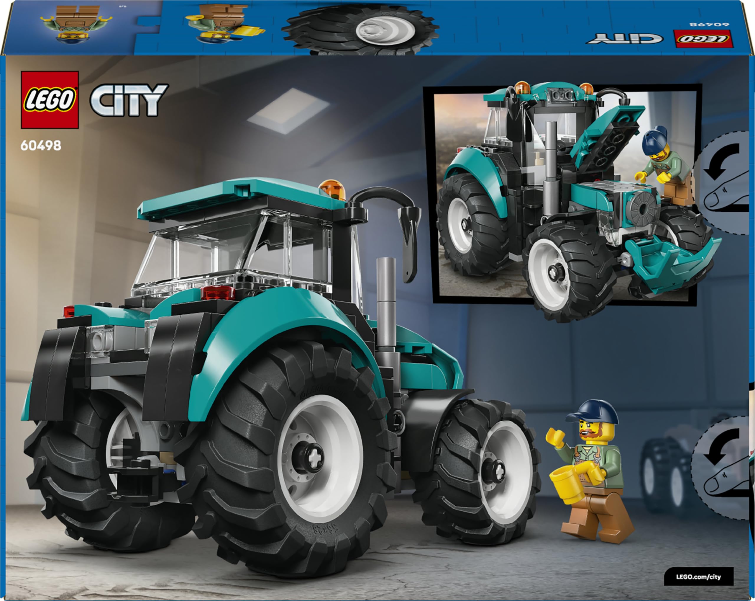 LEGO City Le Tracteur - Jouet de Construction - Maquette de Véhicule de Ferme avec Minifigurine de Fermier - Idée de Cadeau d'anniversaire pour Garçon dès 6 Ans & Fans de Mécanique 60498