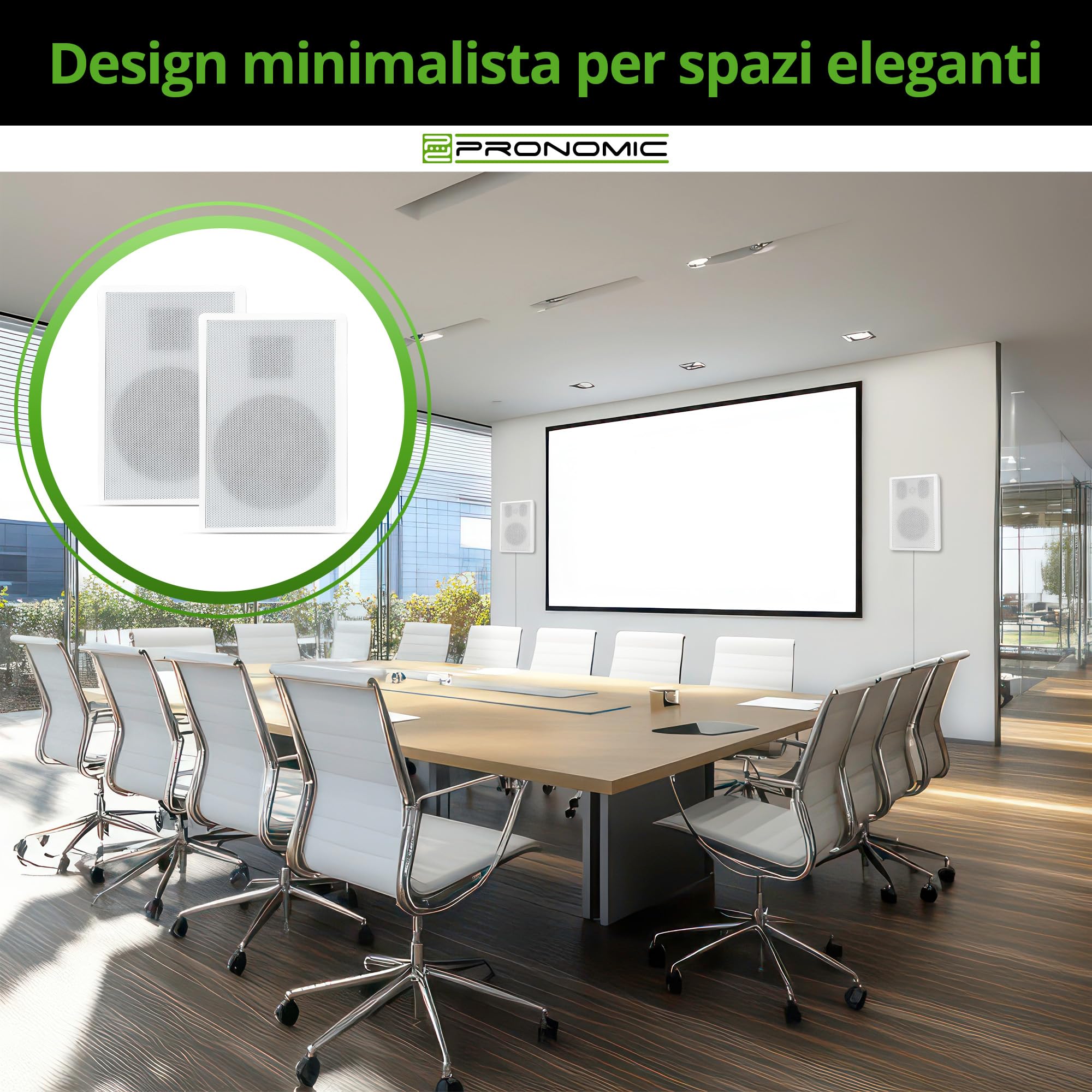 Pronomic FLS-540 WH Coppia Diffusori Flatpanel da Parete (HiFi Flat Speaker, Cassa 2 Vie, Woofer 5,25"/133mm, Tweeter 1,2"/30mm, 25/50 Watt (RMS/Peak), Collegamento a morsetti) Bianchi