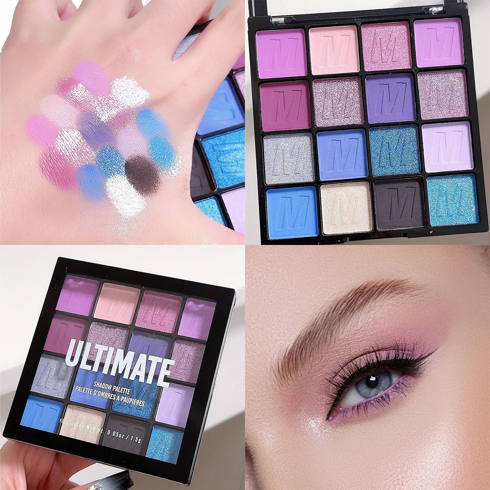 Purple Eyeshadow, Long-lasting Matte Waterproof and Sweat-proof Dazzling Colourful Eyeshadow Palette - Image 2