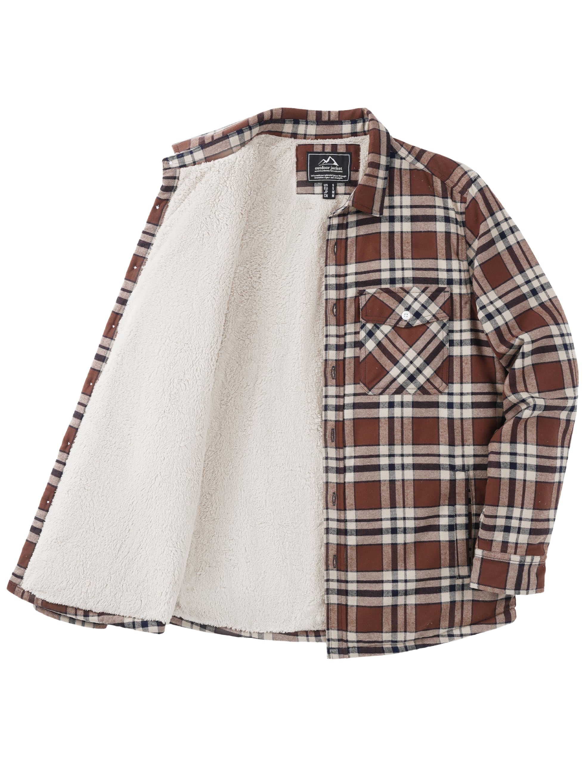 KEFITEVD Chaqueta de invierno para hombre, camisa de franela de manga larga, camisa térmica para hombre, chaqueta de leñador, forrada chaqueta de entretiempo para otoño