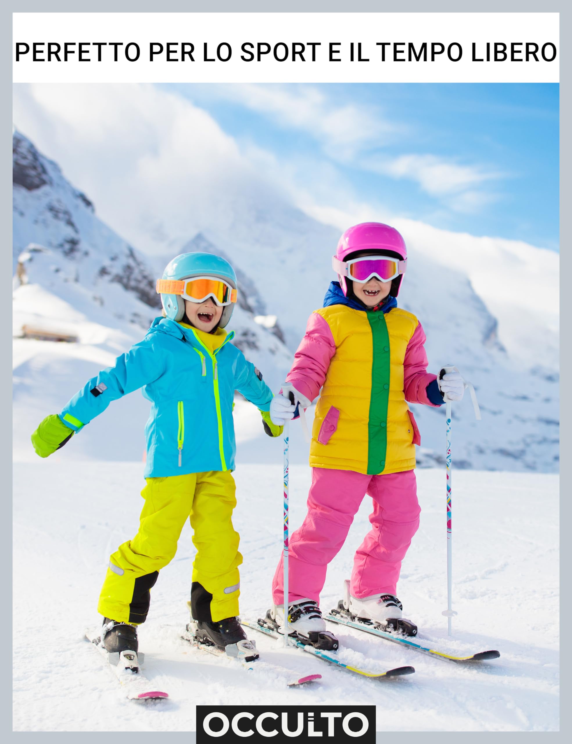Occulto 2 Paia di Calze da Sci per Bambini Ragazzi e Ragazze Calzini Termici Invernali Caldi per Bambini