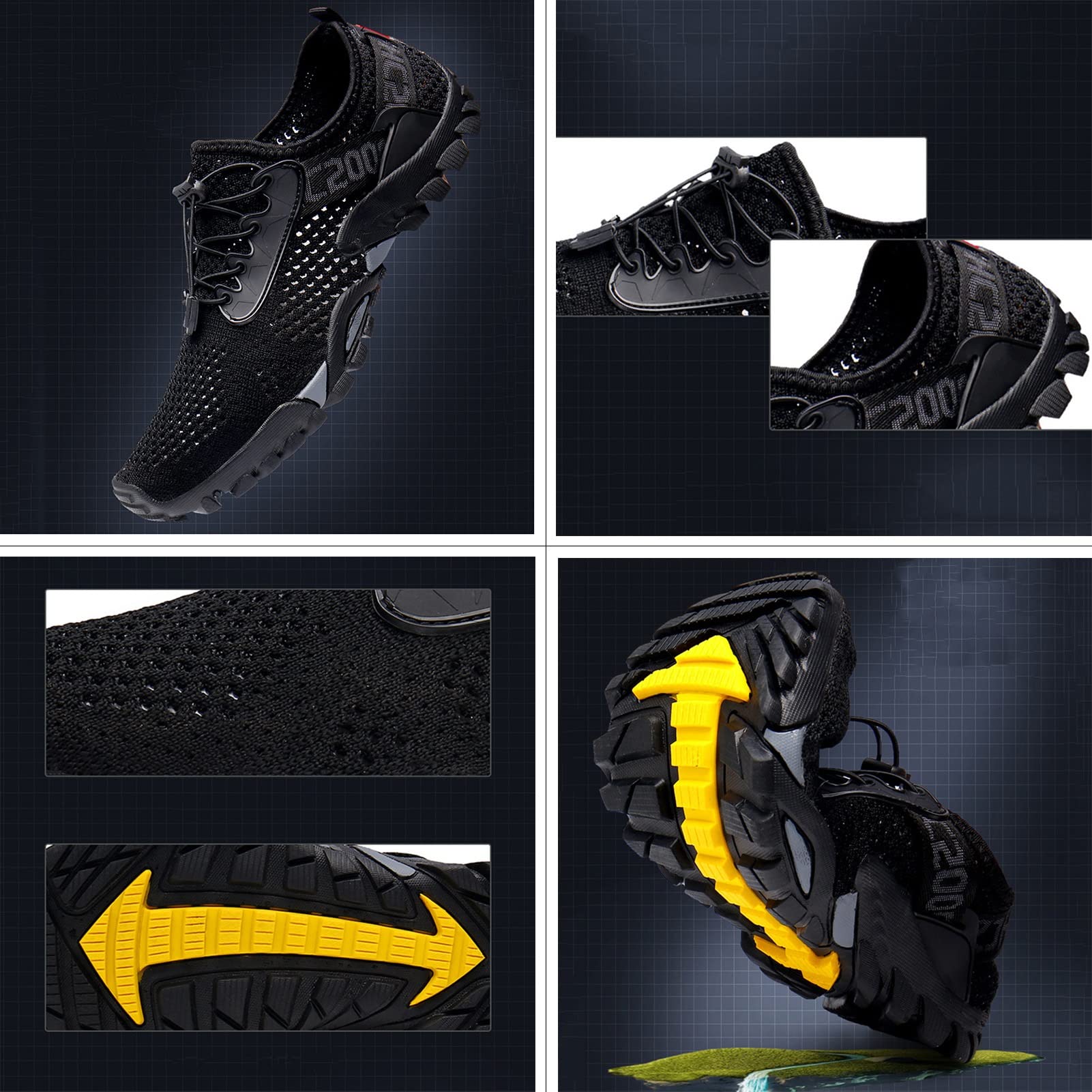 Verano Zapatillas de Ciclismo Secado Rápido Respirable Agua Navegar Senderismo Zapatos de Agua,Exterior Deporte Piscina Playa Zapatos Descalzos,Unisexo Zapatos de Natación
